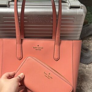 Kate Spade Coral Tote and Wallet Set